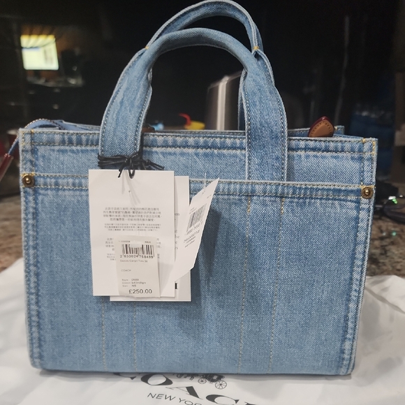 Coach Light Blue Denim Tote - Picture 3 of 13